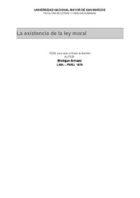 cover of the book La existencia de la ley moral