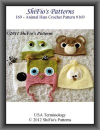 cover of the book 169- Adult Animal Beanies Crochet Patterns #169