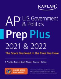 cover of the book AP U.S. Government & Politics Prep Plus 2021 & 2022: 3 Practice Tests + Study Plans + Targeted Review & Practice + Online