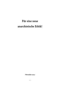 cover of the book Für eine neue anarchistische Ethik!