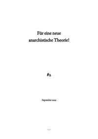 cover of the book Für eine neue anarchistische Theorie!