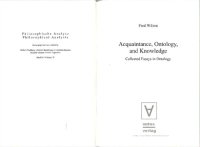 cover of the book Acquaintance, Ontology, and Knowledge: Collected Essays in Ontology