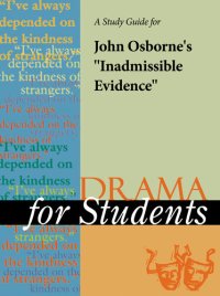 cover of the book A Study Guide for John Osborne's "Inadmissible Evidence"