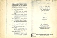 cover of the book Introducción bibliográfica a la historia del derecho y a la etnología jurídica : Perú, etapa republicana