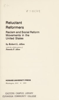 cover of the book Reluctant Reformers: Racism and Social Reform Movements in the United States