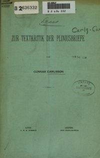 cover of the book Zur Textkritik der Pliniusbriefe (Inauguraldissertation)