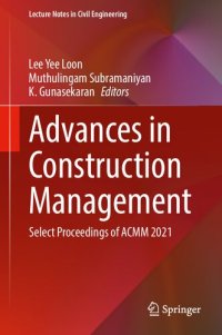 cover of the book Advances in Construction Management: Select Proceedings of ACMM 2021