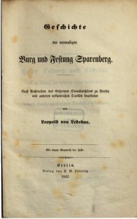 cover of the book Geschichte der vormaligen Burg und Festung Sparenberg