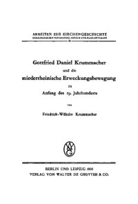 cover of the book Gottfried Daniel Krummacher und die niederrheinische Erweckungsbewegung zu Anfang des 19. Jahrhunderts