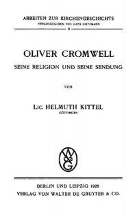 cover of the book Oliver Cromwell. Seine Religion und seine Sendung