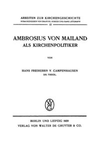 cover of the book Ambrosius von Mailand als Kirchenpolitiker