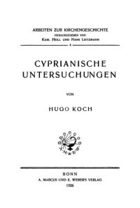 cover of the book Cyprianische Untersuchungen