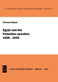 cover of the book Egypt and the Palestine question (1936-1945)