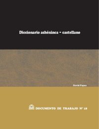 cover of the book Diccionario ashéninca/ asheninka (Arawak) - castellano. Edición preliminar