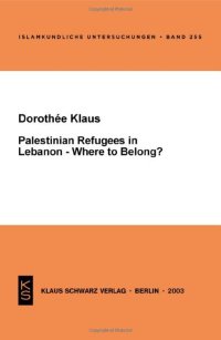 cover of the book Palestinian Refugees in Lebanon - Where to belong?