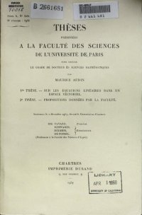 cover of the book Sur Les Equations Lineaires dans un Espace Vectoriel