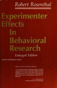 cover of the book Experimenter Effects in Behavioral Research. Enlarged Edition