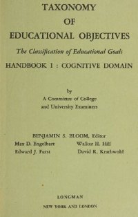 cover of the book Taxonomy of Educational Objectives - Classification of Educational Goals - Handbook 1. Cognitive domain.pdf