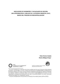 cover of the book Indicadores de desempeño y capacidades de gestión: Una aproximación al análisis de la eficiencia municipal en el marco del proceso de descentralización (Perú)