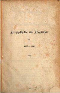 cover of the book Kriegsgeschichte und Kriegswesen von 1506-1598