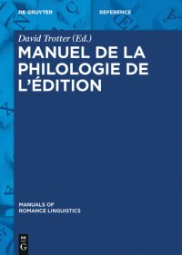 cover of the book Manuel de la philologie de l'édition