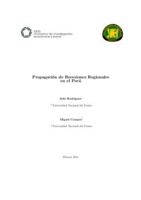 cover of the book Propagación de Recesiones Regionales en el Perú