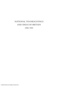 cover of the book National Thanksgivings and Ideas of Britain, 1689-1816