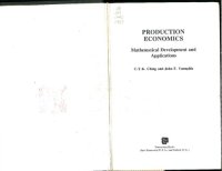 cover of the book Production Economics: Mathematical Development and Applications