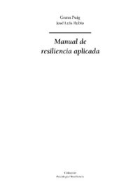 cover of the book Manual de resiliencia aplicada. Prólogo de Stefan Vanistendael