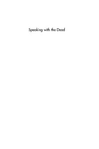 cover of the book Speaking With the Dead: Explorations in Literature and History