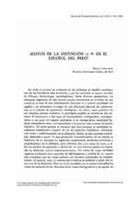 cover of the book ¿Restos de la distinción /s/ /θ/ en el español del Perú?