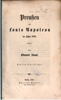 cover of the book Preußen und Louis Napoleon im Jahr 1860