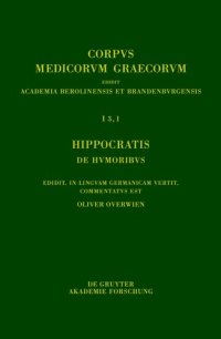 cover of the book Hippocratis De humoribus: Edidit, in linguam Germanicam vertit, commentatus est