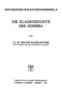 cover of the book Die Klagegedichte des Jeremia