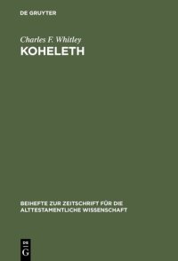 cover of the book Koheleth: His Language and Thought