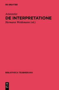 cover of the book Περὶ ἑρμηνείας: De Interpretatione