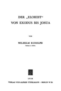 cover of the book Der “Elohist” von Exodus bis Josua