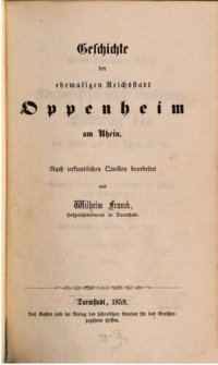 cover of the book Geschichte der ehemaligen Reichstadt Oppenheim am Rhein