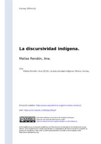 cover of the book La discursividad indígena. Caminos de la palabra escrita