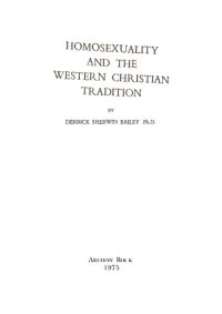 cover of the book Homosexuality and the Western Christian Tradition