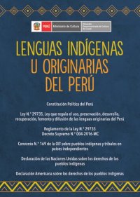 cover of the book Lenguas indígenas u originarias del Perú - Marco Normativo