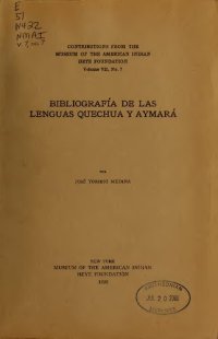 cover of the book Bibliografía de las lenguas quechua y aymará [sic]