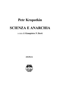 cover of the book Scienza e anarchia