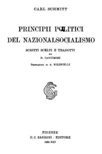 cover of the book Principi politici del nazionalsocialismo. Scritti scelti