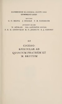 cover of the book Cicero: Epistulae ad Quintum Fratrem et M. Brutum