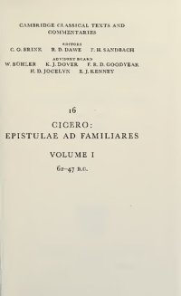 cover of the book Cicero: Epistulae ad Familiares: Volume 1, 62–47 B.C.