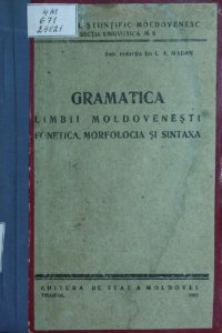 cover of the book Gramatica limbii moldovenești. Fonetica, morfologia și sintaxa