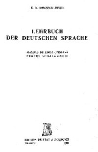 cover of the book Lehrbuch der deutschen Sprache. Manual de limba germană pentru școala medie