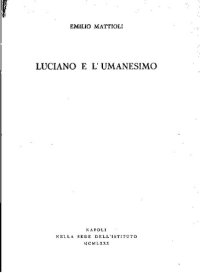 cover of the book Luciano e l'umanesimo