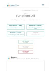 cover of the book Revision village Math AI SL - Functions - Medium Difficulty Questionbank